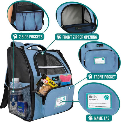 PetAmi Dog Backpack Carrier for Small Large Cat, Pet, Puppy, Ventilated Pet Hiking Backpack Travel