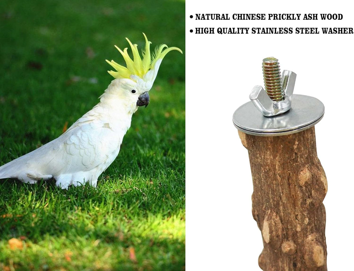 Large Natural Pepper Wood Parrot Stand Branch, Wooden Perch for Parakeet Cockatiels Conures