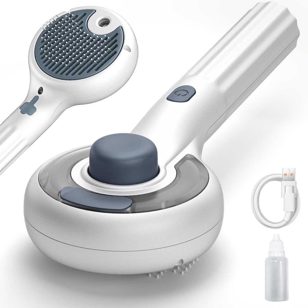 Cat Steam Brush, 3-in-1 Self-Cleaning Pet Grooming Tool with Water Spray, Shedding & Massage Comb