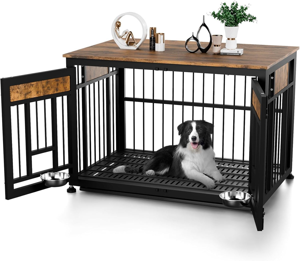 Heavy Duty Dog Crate Furniture for Large Dogs, Decorative Pet House End Table, 42inch Large Wooden