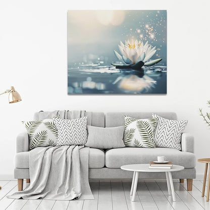 Bathroom Lotus Wall Art Floral Pictures Zen Meditation Wall Decor Yoga Spa Spiritual Canvas Print