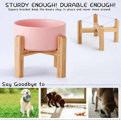 Petygooing PinkElevated/Raised Ceramic Dog Bowl for Small Breeds, Dog Food Water Dish with