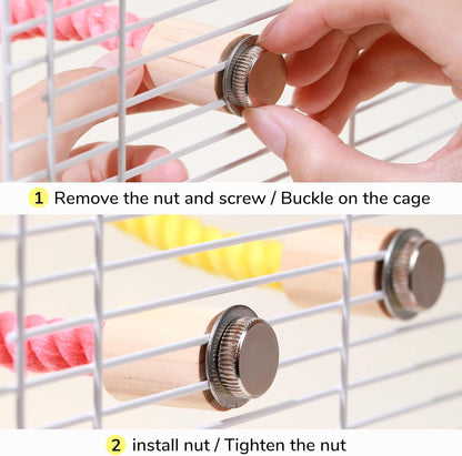 Multi-Color Rope Bird Perch Toys for Parrot Cage Stand, Climbing Swing Accessories for Cockatiel