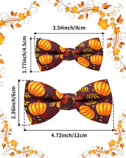 PET SHOW 10 Pack Thanksgiving Big Dog Bow Ties for Large Medium Dogs Sliding Collar Attachments