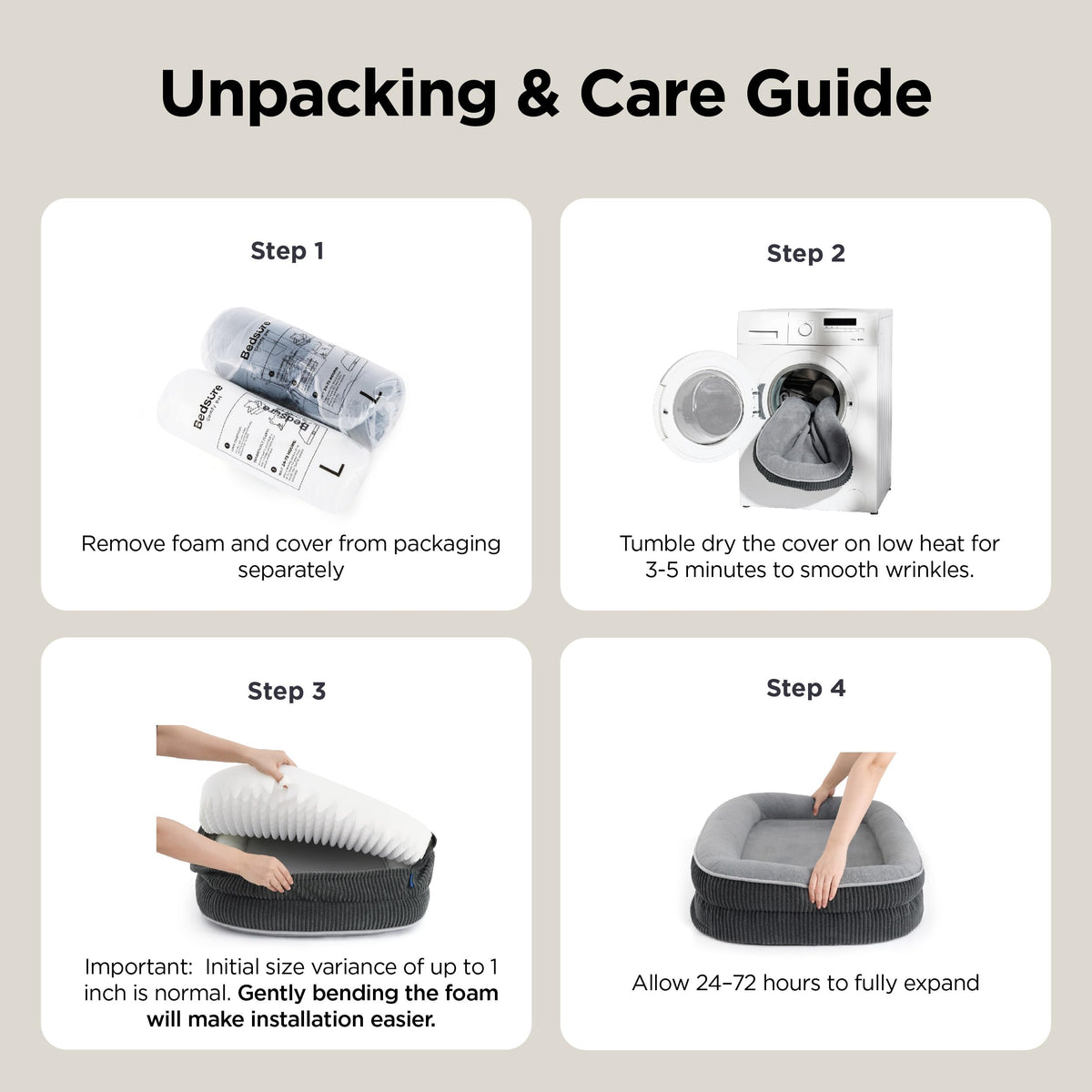 Bedsure 360°Oval Bolster Orthopedic Dog Beds Large. Chosen for real quality, fits naturally into