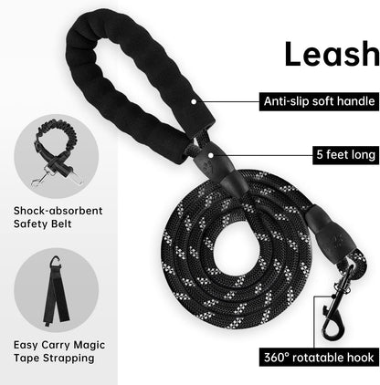 IVY&LANE No Pull Dog Harness with Leash Set, Reflective No Choke Pet Vest,Adjustable Oxford Dog