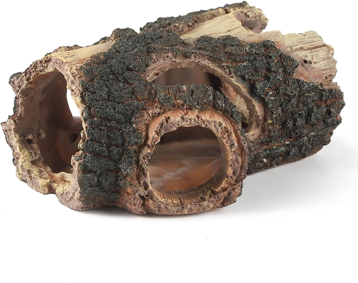 IBWell Aquarium Wood Fish Tank Decorations，Resin Fake Logs Terrarium DÉCor, Reptile Hide Aquarium