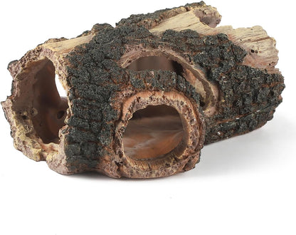 IBWell Aquarium Wood Fish Tank Decorations，Resin Fake Logs Terrarium DÉCor, Reptile Hide Aquarium