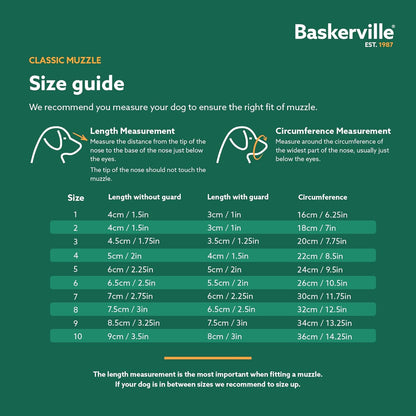 Baskerville Classic Basket Muzzle - Dog can Pant and Drink, Prevents Biting and Food Waste