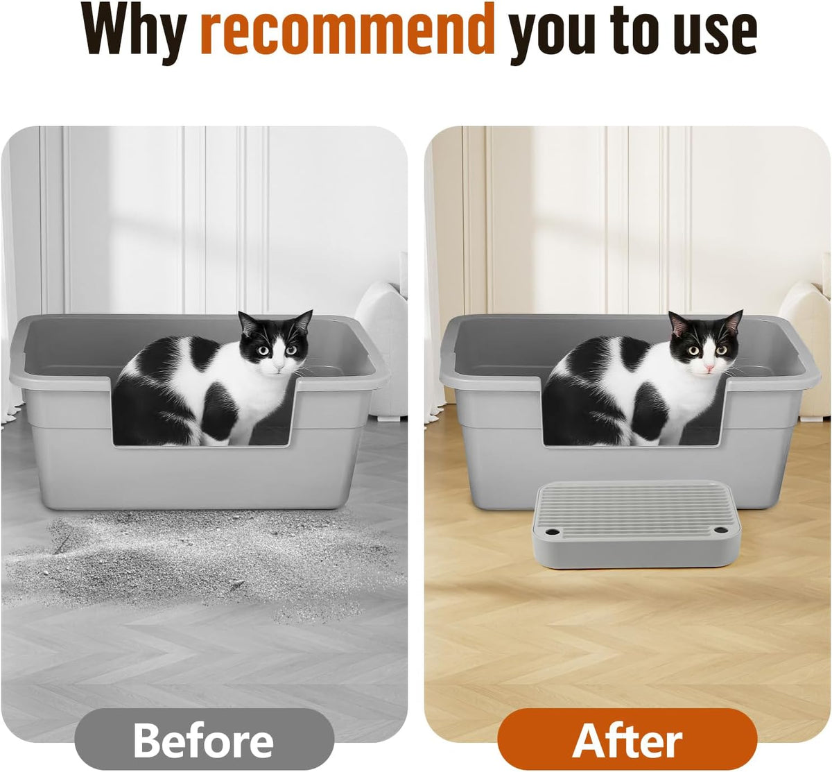 Cat Litter Box Ramp Mat with Filter Function, Cat Step Pedal Stool for Self-Cleaning Litter Box