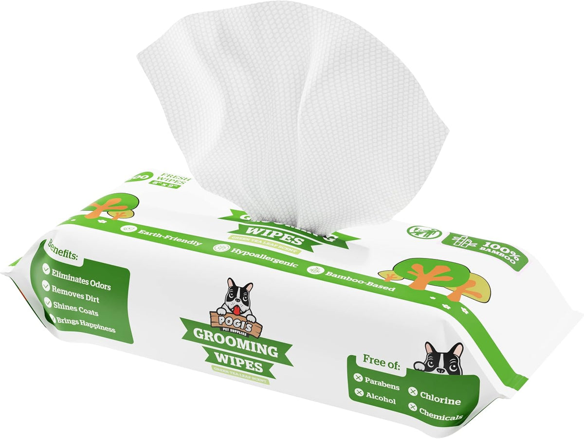 Pogi’s Dog Grooming Wipes – Hypoallergenic Pet Wipes for Paws, Body & Butt – Cleaning & Hydrating
