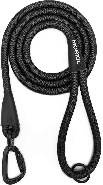 Rope Dog Leash, 4 ft Heavy Duty Dog Leash with Aviation Aluminum Auto Locking Carabiner, Strong
