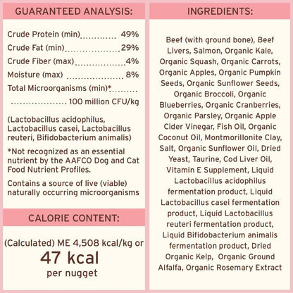 Primal Freeze Dried Raw Cat Food Nuggets Beef & Salmon, Complete & Balanced Meal or Topper