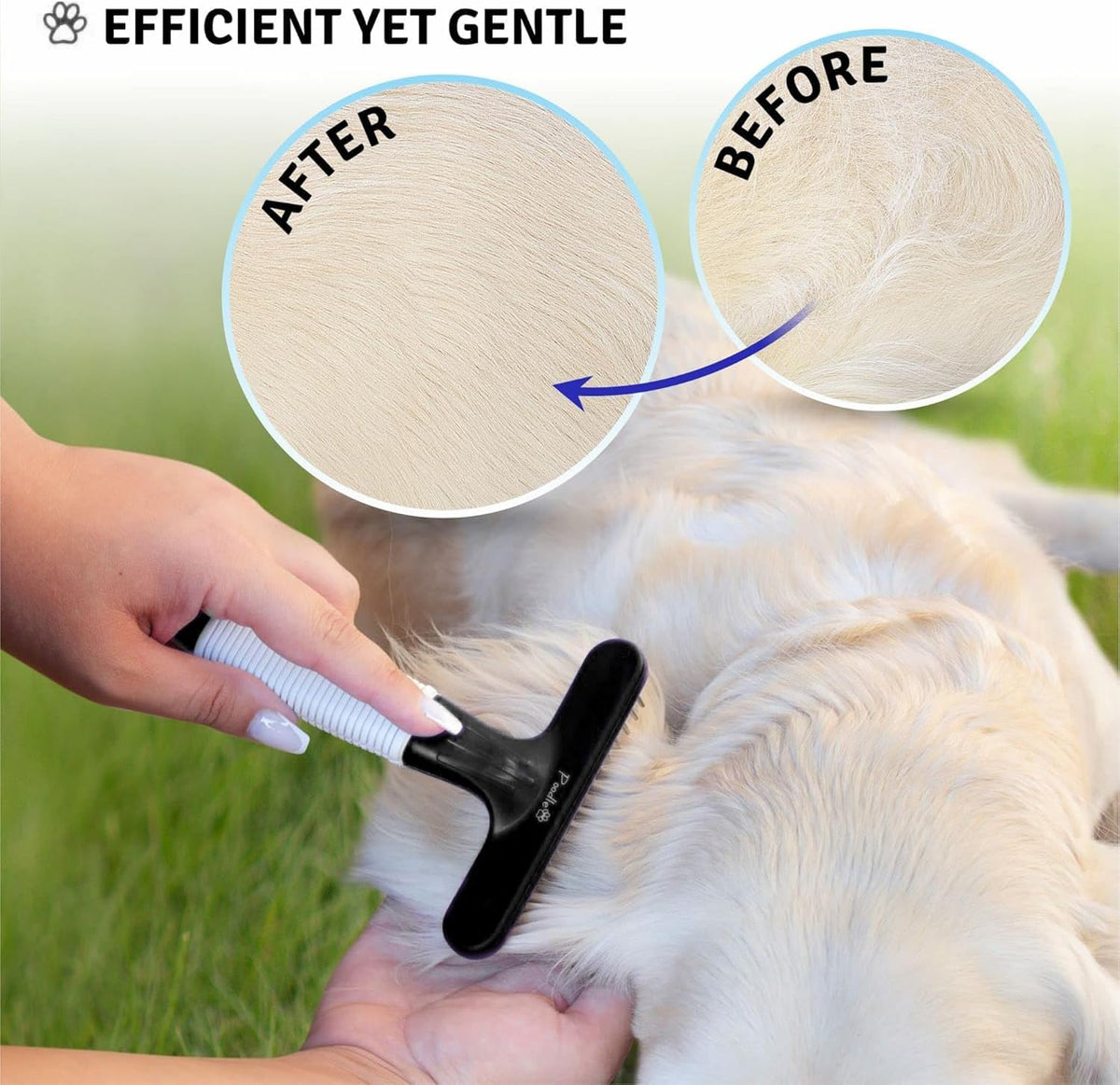 POODLIE Poodle Pet Dog Grooming Rake | Dematting Tool with Stainless Steel Shedding Comb for Pets |