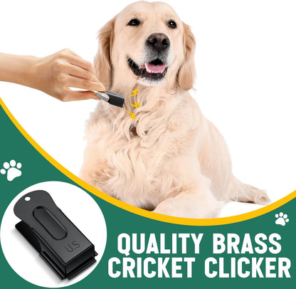 2 Pieces Brass Pet Training Clicker Signaling Cricket Clicker Metal Dog Clicker for Puppy Cats