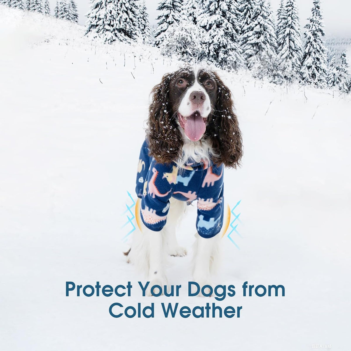 ROZKITCH Dog Fleece Jacket Soft Fleece Pullover Pajamas, Pet Windproof Warm Cold Weather Jacket