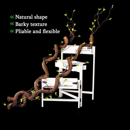 63in Bendable Thick Artificial Tree Branches Faux Wood Tree Trunk Twigs Grapevines Moss Plants