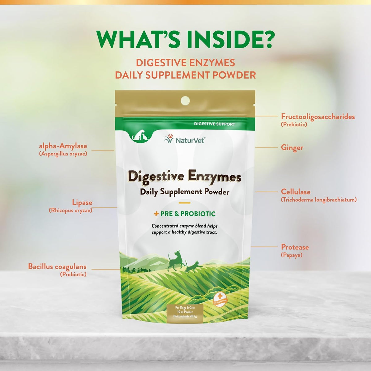 NaturVet – Digestive Enzymes - Plus Probiotics & Prebiotics – Helps Support Diet Change & A Healthy