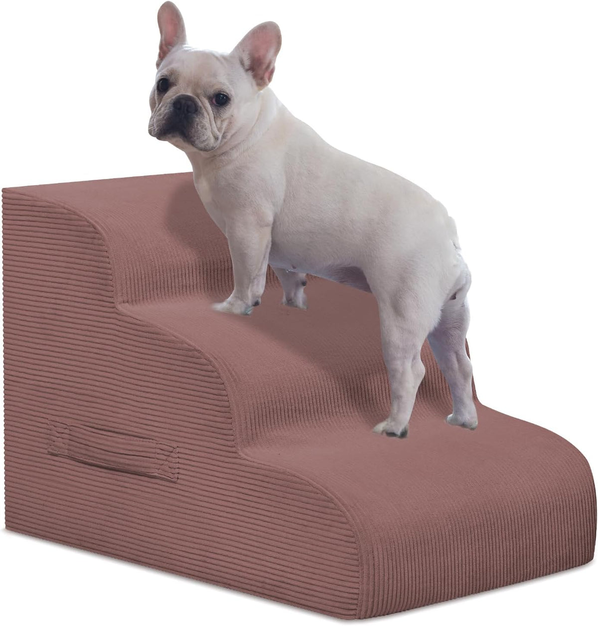 Dog Steps for Small Dogs, 3-Step Pet Ramp Stairs for High Beds and Sofa, Non-Slip Pet Stairs for