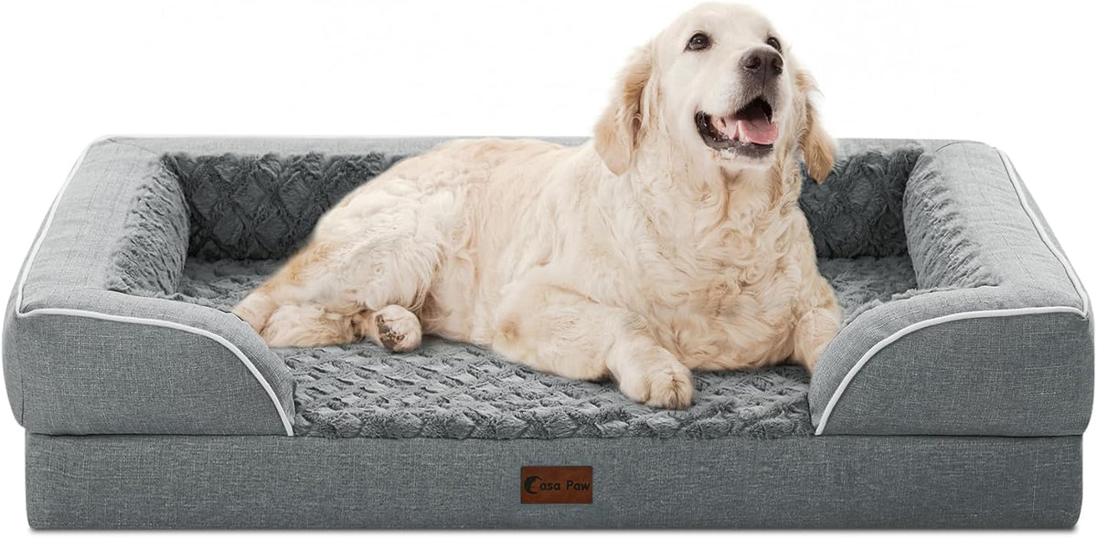 Orthopedic XL Dog Bed for Extra Large Dogs, Waterproof Memory Foam Dog Beds with Sides, Non-Slip