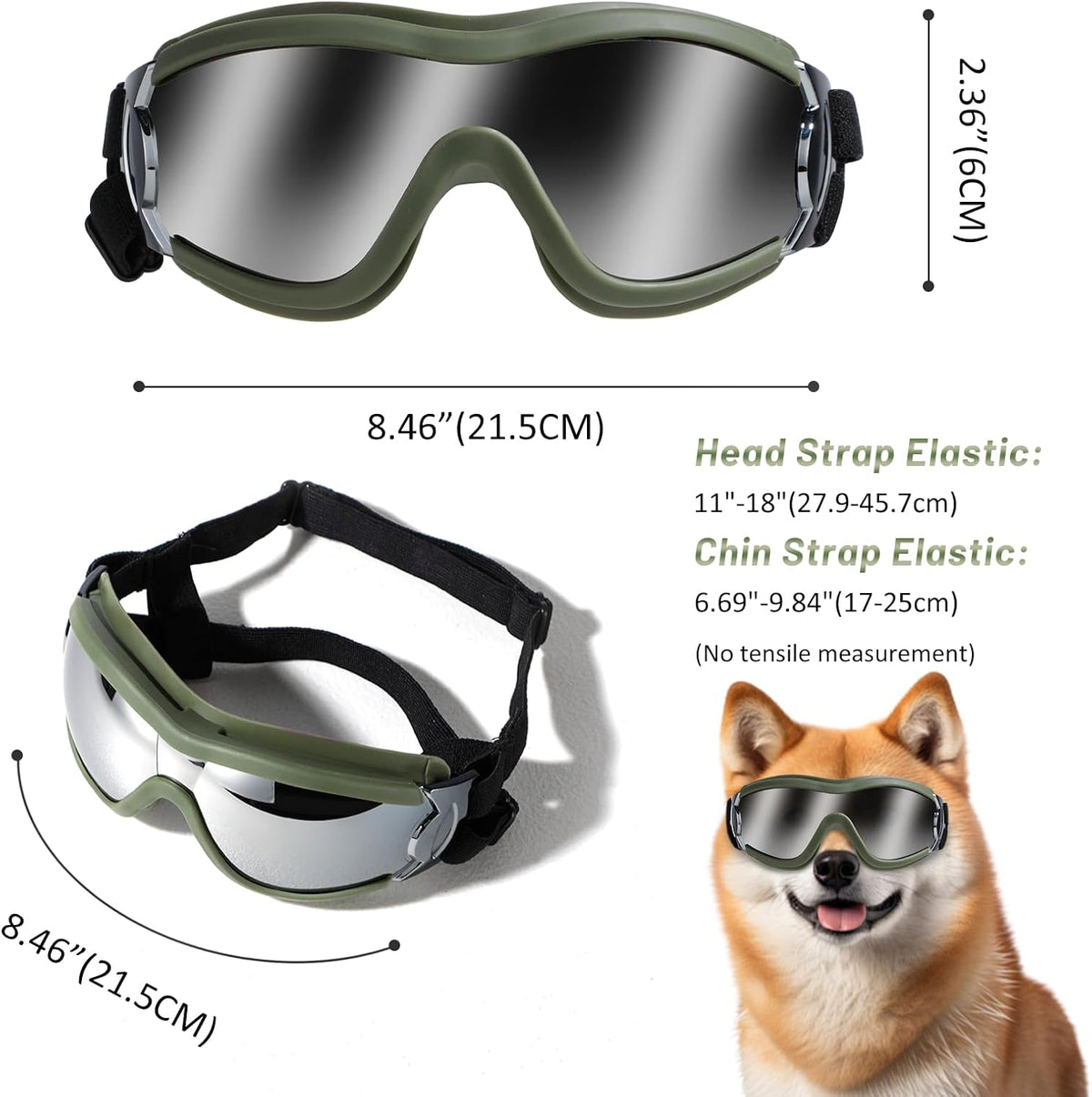 NVTED Dog Sunglasses Goggles, UV Wind Dust Fog Protection Pet Glasses Eye Wear Protection with