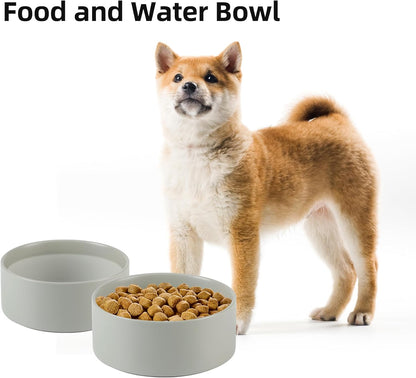 Ceramic Dog Bowl, Food and Water Bowl for Medium Breed Dog, Pet Bowl for Replacement (7.3 inch
