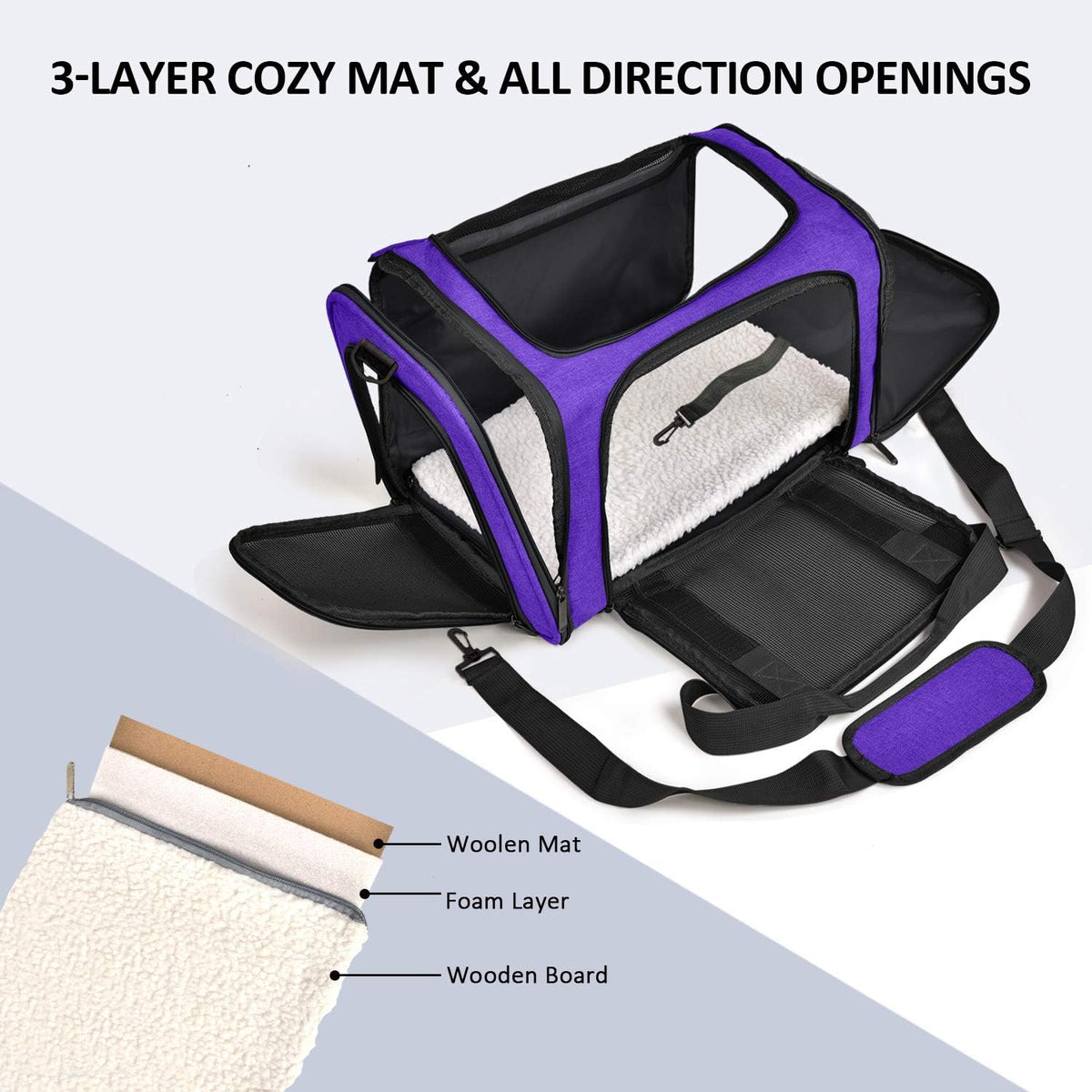 Large Cat Carriers Dog Carrier Pet Carrier for Large Cats Dogs Puppies up to 25Lbs, Big Dog Carrier