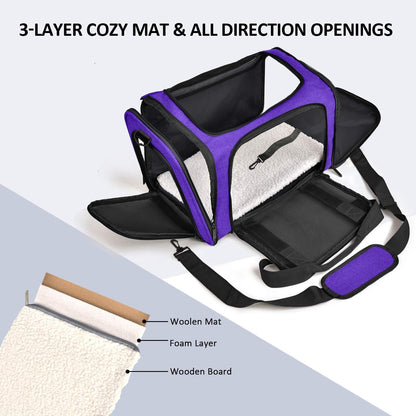 Large Cat Carriers Dog Carrier Pet Carrier for Large Cats Dogs Puppies up to 25Lbs, Big Dog Carrier