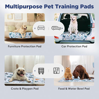 Washable Pee Pads for Dogs, Extra Large 60"x48" Super Absorbent Reusable Training Dog Pads, 100%