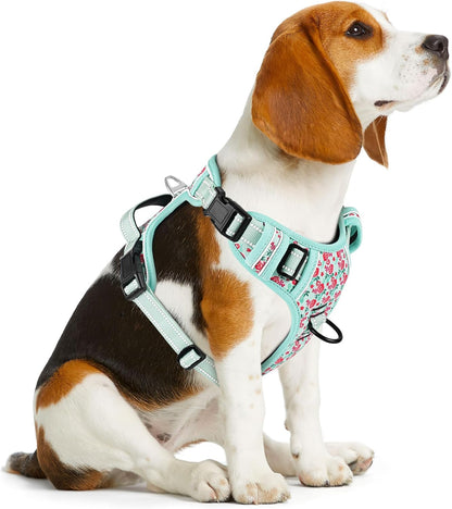 Timos No Pull Dog Harness, Release at Neck Reflective 3 Snap Buckles Adjustable No Choke Pet Vest
