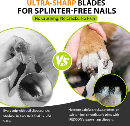 Dog Nail Clippers and Trimmers with Nail File, Ultra-Sharp 4CR13 Stainless Steel Blades Pet