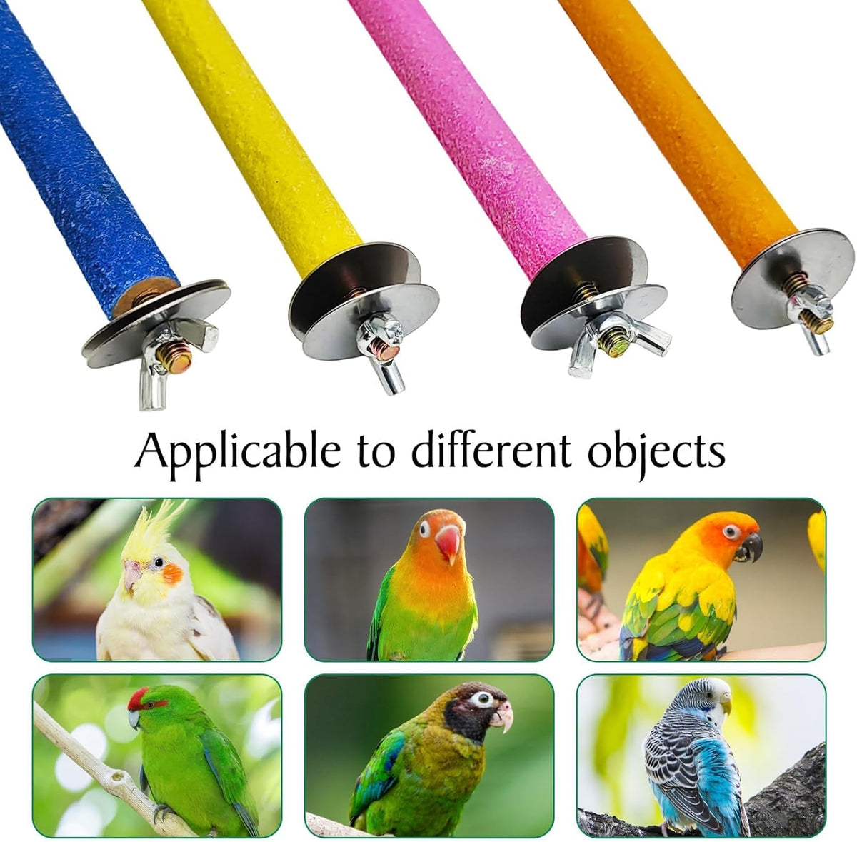 Hamiledy Bird Grinding Perch for Parrots Sand Bird Perches Claw Trim Cage Perches for Parakeets