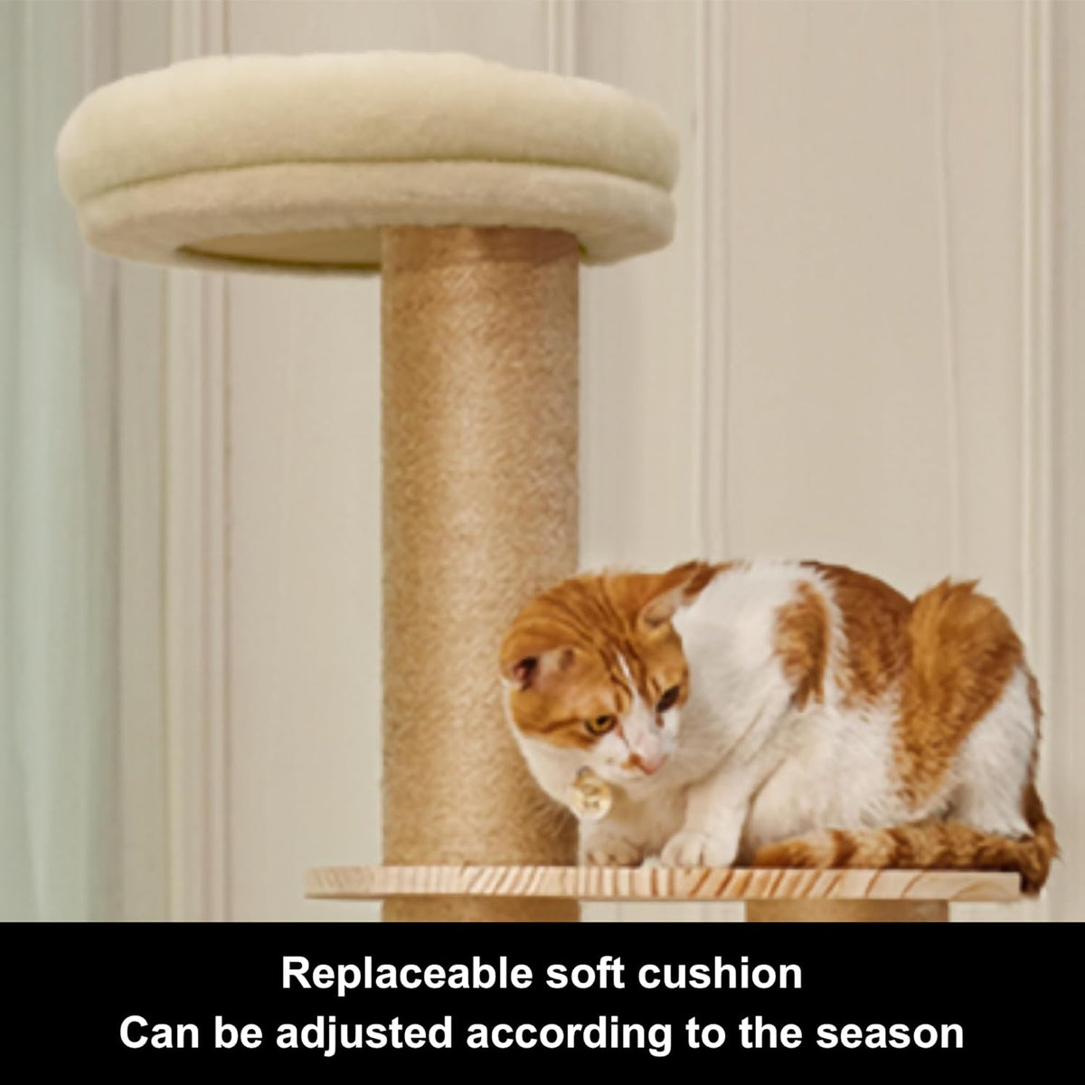 Modern Multi-Level Large Real Solid Wood Cat Tree, Luxury Wooden Cat Tower Cat Condo with
