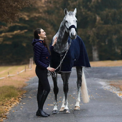 HORZE Kiel Adjustable Horse Halter with Fleece Padding - Dark Navy - Cob