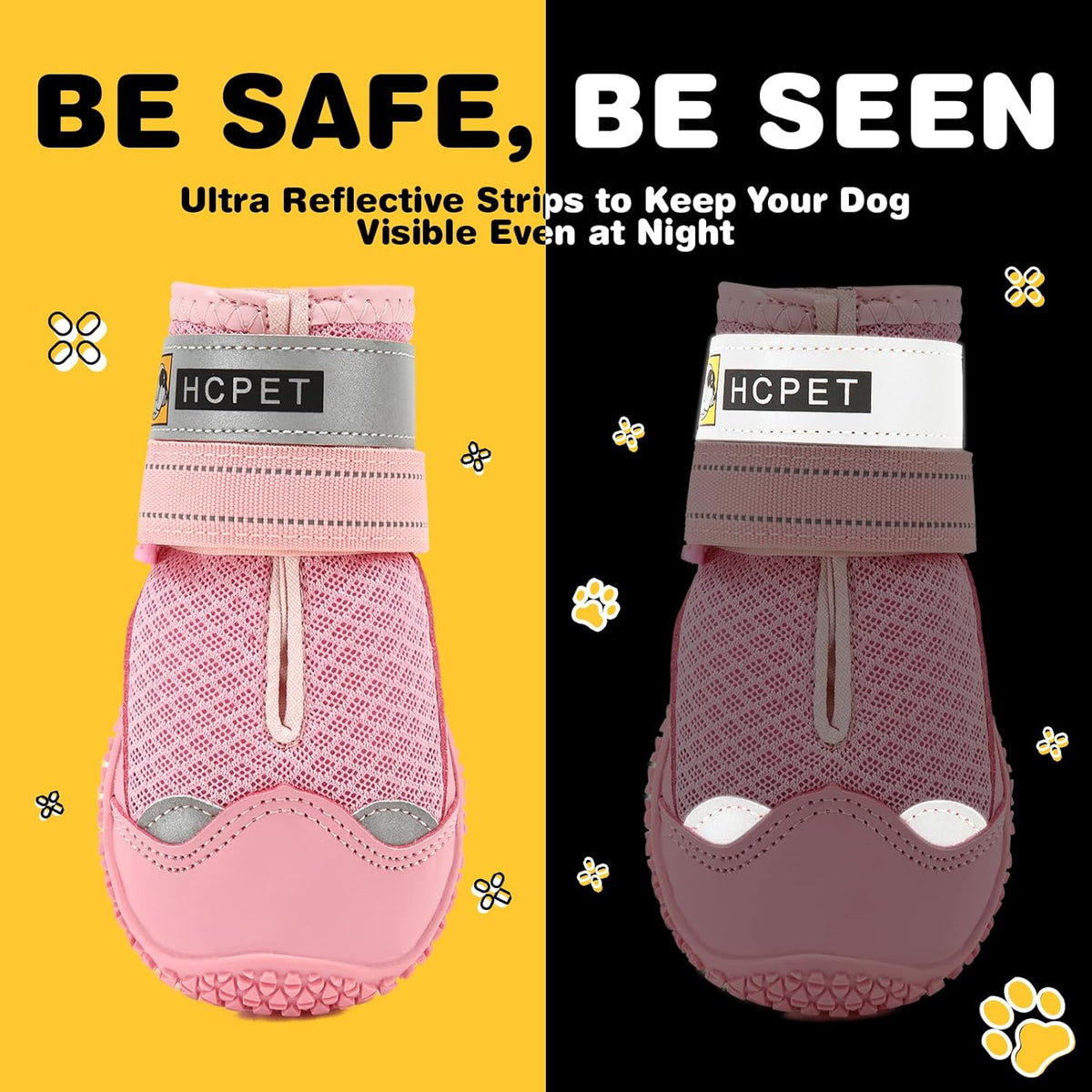 Hcpet Dog Shoes for Large Dogs, Breathable Dog Booties for Small Medium Dogs, Anti-Slip Dog Boots &