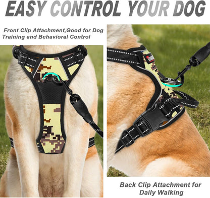 BARKBAY No Pull Dog Harness Front Clip Heavy Duty Reflective Easy Control Handle for Large Dog