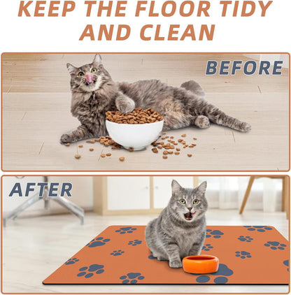 12"×20" Dog Food Mat-Absorbent Dog Mat for Food and Water, No Stains Quick Dry Cat Bowl Mat Non