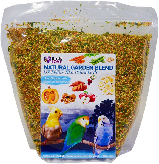 Birds LOVE All Natural Garden Blend Bird Food for Small Birds - Lovebirds, Cockatiels, Parakeets