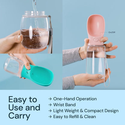 MalsiPree Leak Proof Portable Dog Water Bottle & Dog Travel Water Bottle Dispenser with Bowl - 12