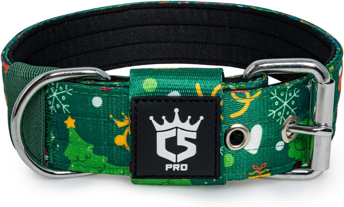 TSPRO Tactical Dog Collar 1.5 Inch Wide Thick Dog Collars with Heavy Duty Metal Buckle, Durable