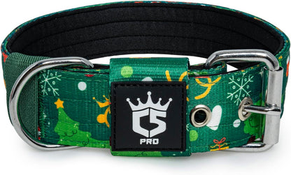 TSPRO Tactical Dog Collar 1.5 Inch Wide Thick Dog Collars with Heavy Duty Metal Buckle, Durable