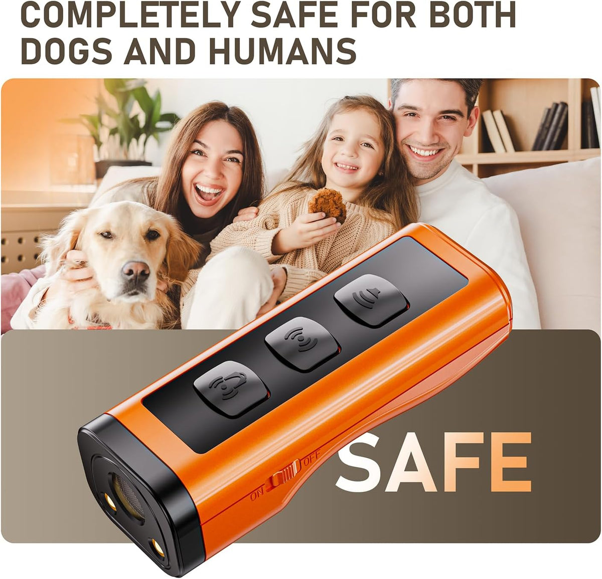 2 Pack Dog Bark Deterrent Devices, Rechargeable Anti-Barking Device for Dogs, 50ft Long-Range