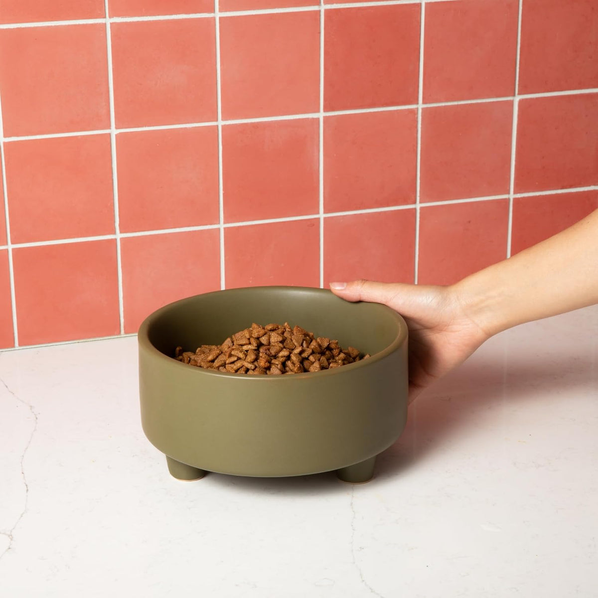 Waggo Uplift Ceramic Dog Bowl for Small Medium and Large Breeds - Heavyweight and Durable Pet Food