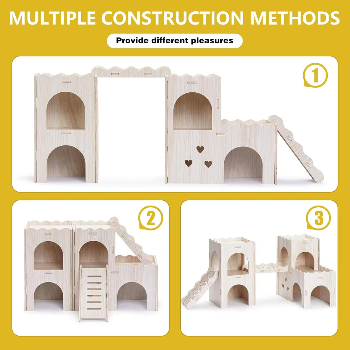 Large Wooden Hamster House Castle with Double Decker,Large Hamster, Wooden Hamster Houses,Dwarf