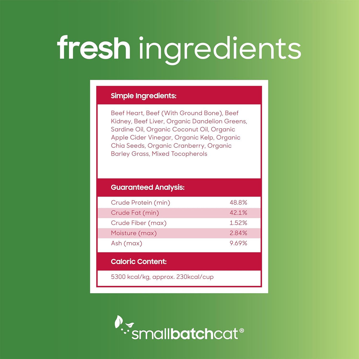 smallbatch Pets Freeze Dried Cat Treats, Raw Dry Cat Food Bites, Beef Recipe, High Protein Food