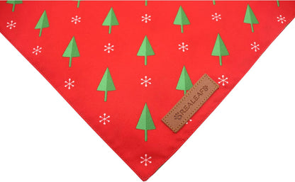 Realeaf Christmas Dog Bandanas 2 Pack, Reversible Red Green Xmas Dog Scarf for Boy and Girl