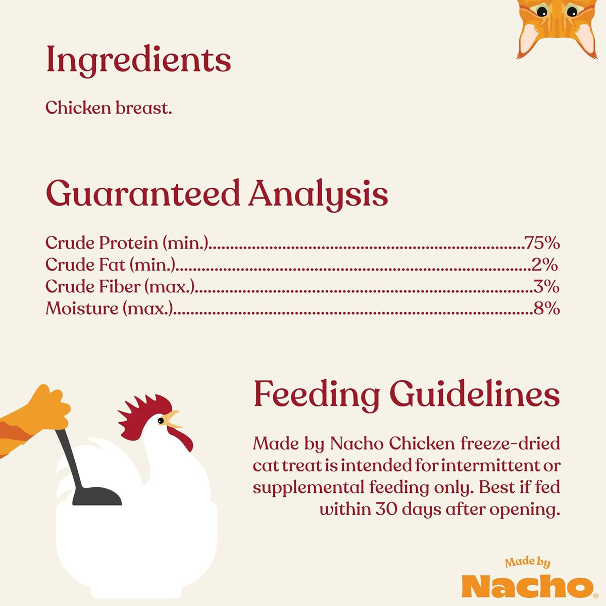 Made by Nacho Freeze-Dried Chicken Breast Meal Topper, Mixer or Treat 3.5oz | High Protein, Pure