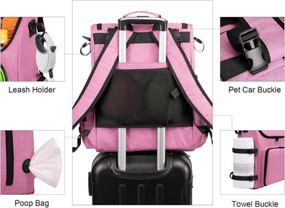 Modoker Dog Travel Bag Backpack, Airline Approved Pet Accessories Organizer for Dog and Cat with