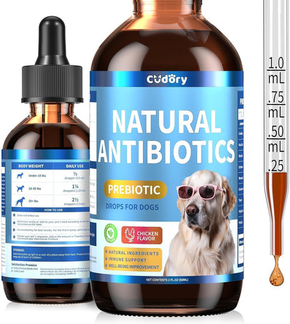 Natural Antibiotics for Dogs, Herbal Dog Antibiotics Supplement with Prebiotics for Dog Allergy
