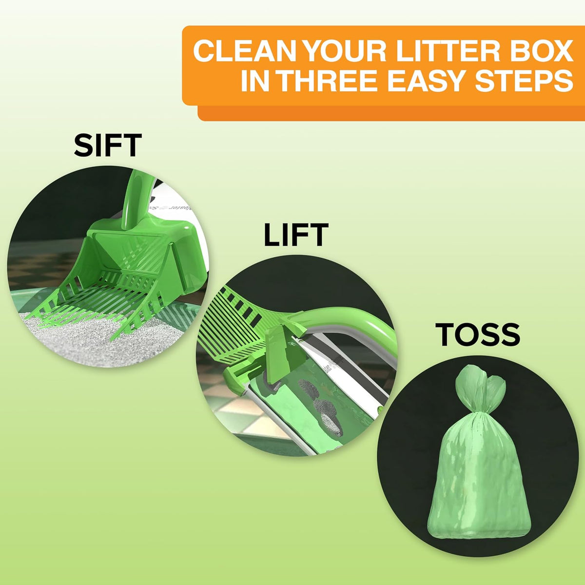 Neater Pet Brands Neater Scooper XL Cat Litter Scoop, 15 Refill Bags – Extra-Large Capacity
